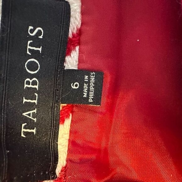 Talbots red & cream houndstooth skirt- size 6 - Picture 5 of 7